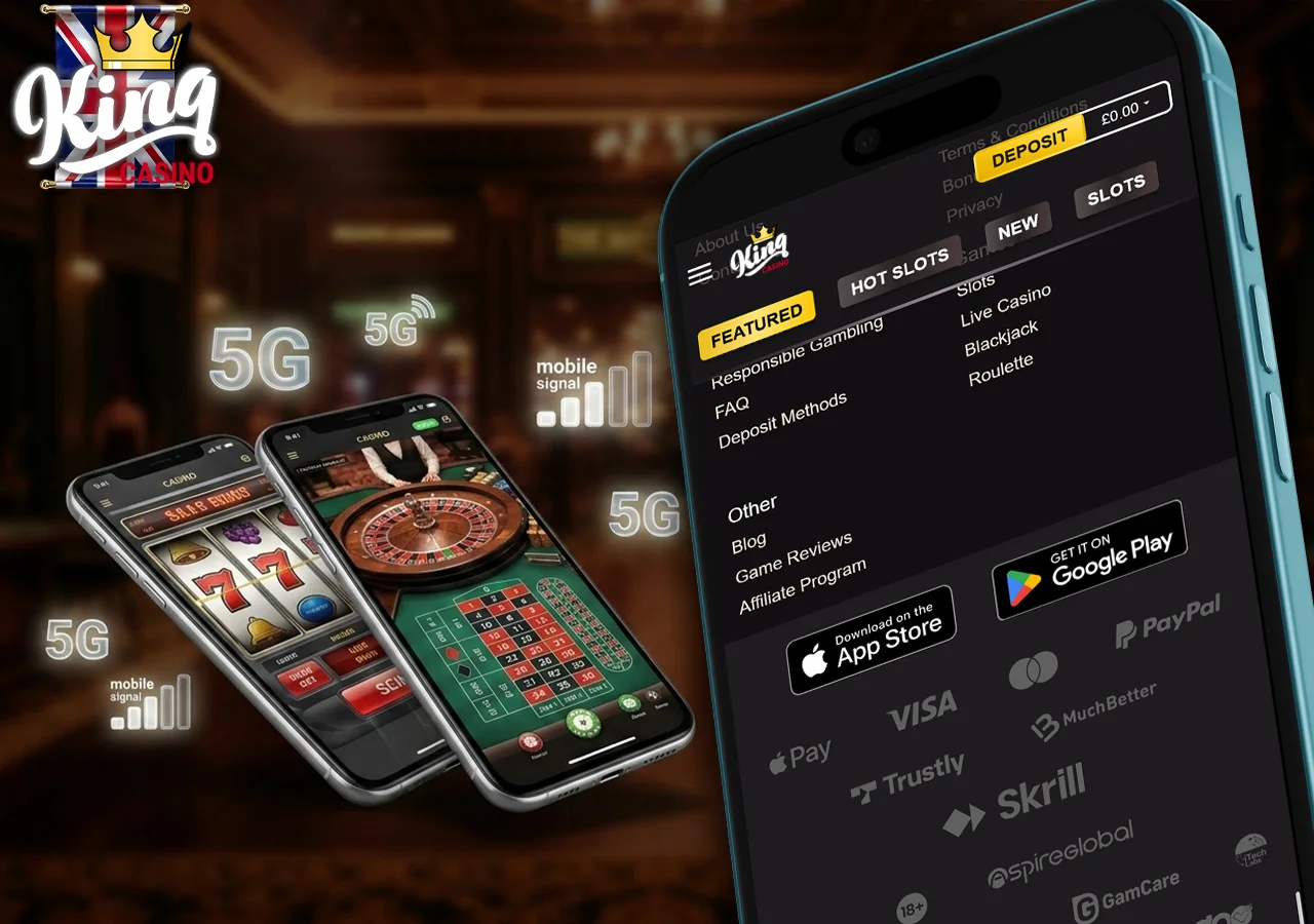 Playing real money casino games on mobile devices and King Casino app